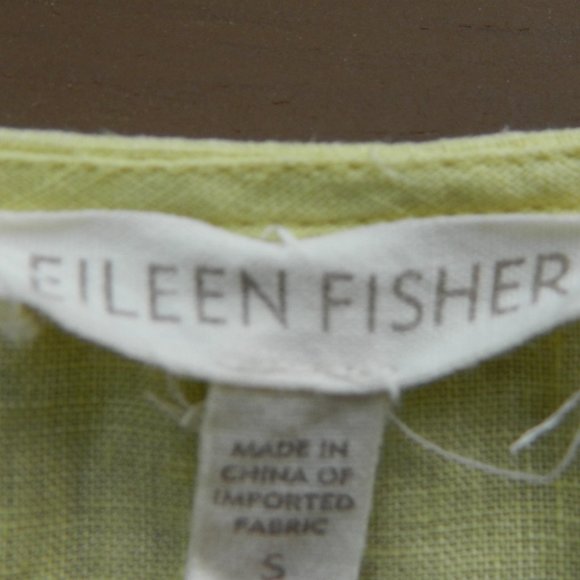 Eileen fisher 100% linen yellow button front tunic - Size Small - Picture 4 of 5